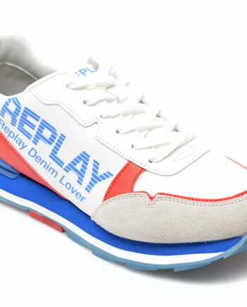 Comandă Încălțăminte Damă, la Reducere  Pantofi sport REPLAY albi, MS6847T, din material textil si piele naturala Branduri de top ✓