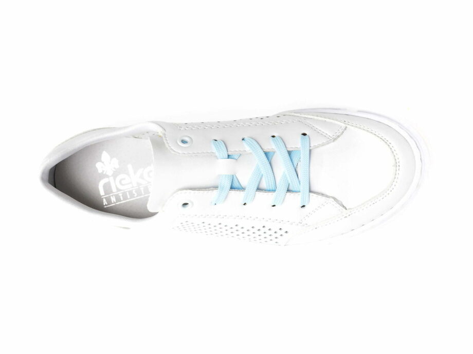 Comandă Încălțăminte Damă, la Reducere  Pantofi sport RIEKER albi, N5942, din piele naturala Branduri de top ✓
