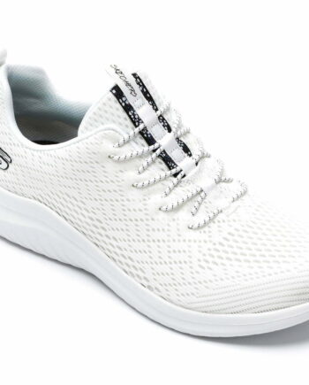 Comandă Încălțăminte Damă, la Reducere  Pantofi sport SKECHERS albi, ULTRA FLEX 2, din material textil Branduri de top ✓