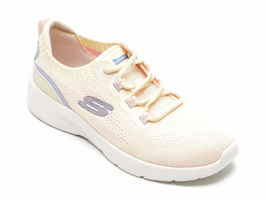 Comandă Încălțăminte Damă, la Reducere  Pantofi sport SKECHERS bej, DYNAMIGHT 2, din material textil Branduri de top ✓
