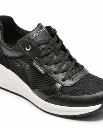 Comandă Încălțăminte Damă, la Reducere  Pantofi sport SKECHERS negri, BILLION, din material textil si piele naturala Branduri de top ✓