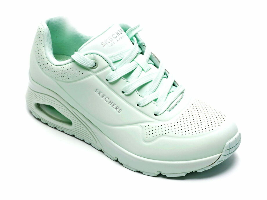 Comandă Încălțăminte Damă, la Reducere  Pantofi sport SKECHERS verzi, UNO, din piele ecologica Branduri de top ✓