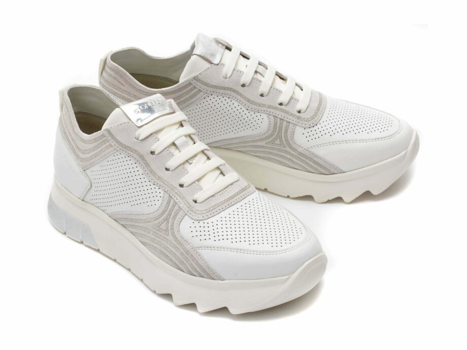 Comandă Încălțăminte Damă, la Reducere  Pantofi sport STONEFLY albi, SPOCK30, din piele naturala Branduri de top ✓
