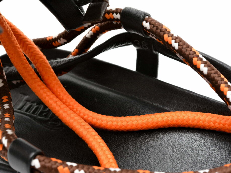 Comandă Încălțăminte Damă, la Reducere  Sandale IMAGE negre, 915015, din material textil si piele naturala Branduri de top ✓