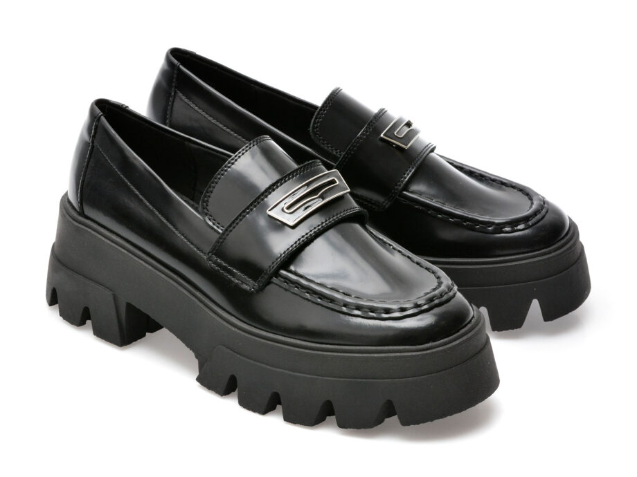 Comandă Încălțăminte Damă, la Reducere  Pantofi ALDO negri, GRANDWALK001, din piele naturala lacuita Branduri de top ✓