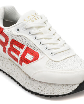 Comandă Încălțăminte Damă, la Reducere  Pantofi sport REPLAY albi, WS6367T9, din material textil Branduri de top ✓