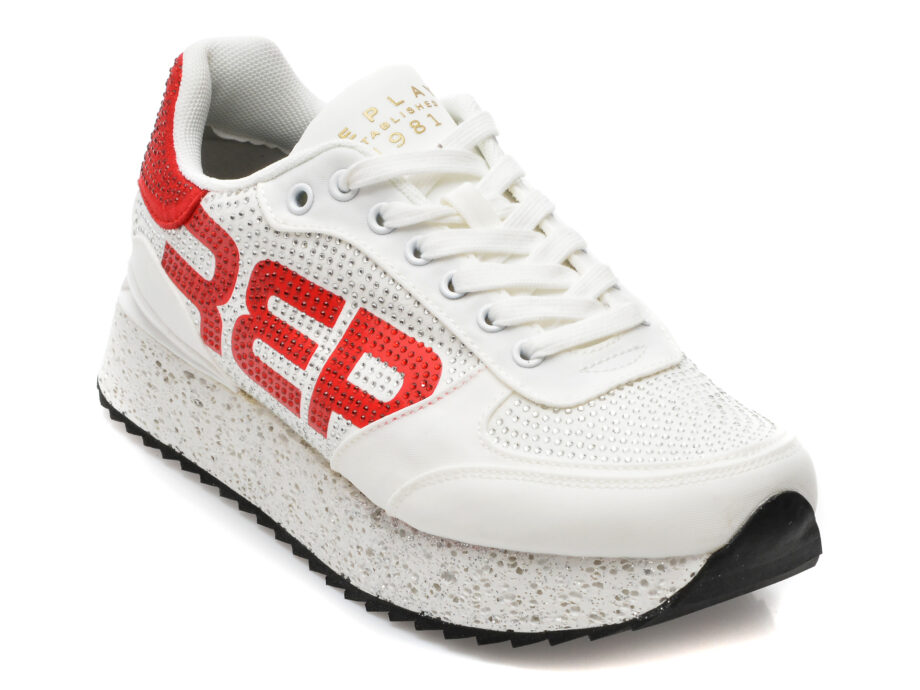 Comandă Încălțăminte Damă, la Reducere  Pantofi sport REPLAY albi, WS6367T9, din material textil Branduri de top ✓
