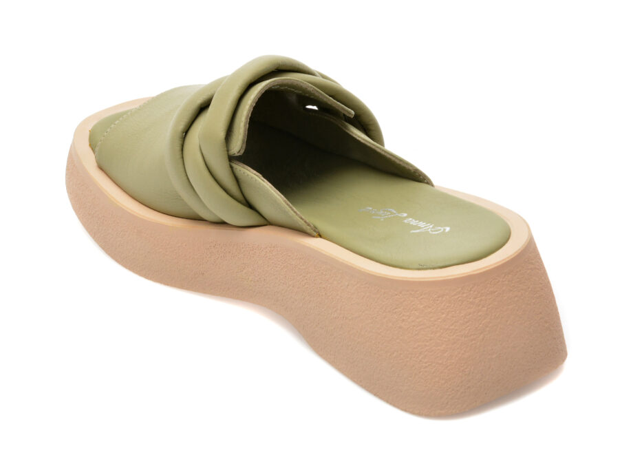 Comandă Încălțăminte Damă, la Reducere  Papuci ANNA LUCCI verzi, 3001, din piele naturala Branduri de top ✓