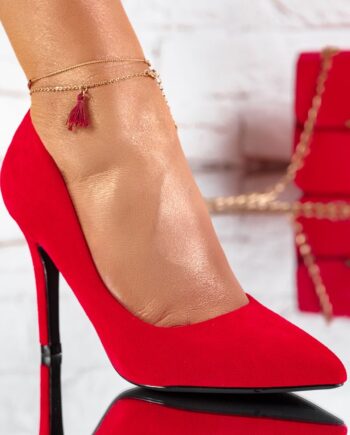Pantofi Dama cu Toc Vogue Rosii #9610