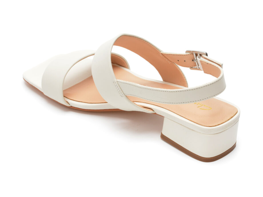 Comandă Încălțăminte Damă, la Reducere  Sandale CLARKS albe, SER25ST, din piele naturala Branduri de top ✓