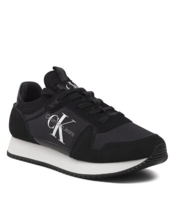 Calvin Klein Jeans Sneakers Runner Sock Laceup Ny-Lth W YW0YW00840 Negru
