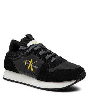 Calvin Klein Jeans Sneakers Runner Sock Laceup Ny-Lth YM0YM00553 Negru