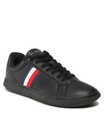Tommy Hilfiger Sneakers Corporate Cup Leather Cup Stripes FM0FM04550 Negru