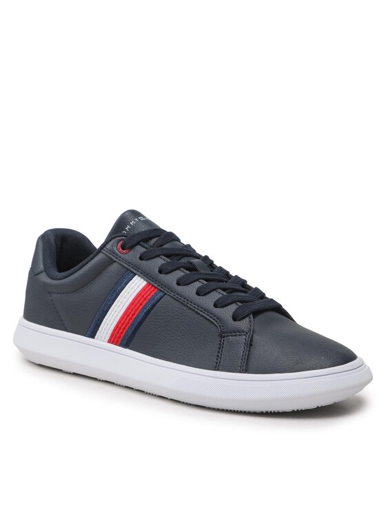 Tommy Hilfiger Sneakers Corporate Leather Cup Stripes FM0FM04550 Bleumarin