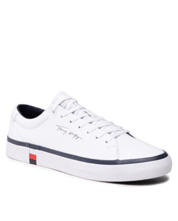 Tommy Hilfiger Sneakers Corporate Modern Vulc Leather FM0FM03727 Alb