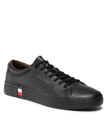 Tommy Hilfiger Sneakers Corporate Modern Vulc Leather FM0FM03727 Negru