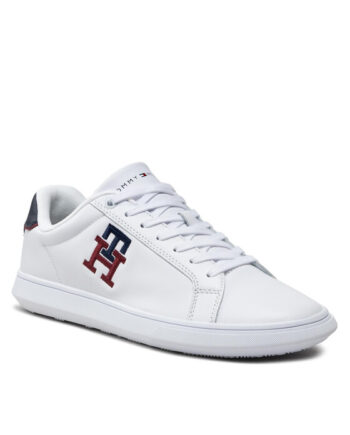 Tommy Hilfiger Sneakers Cupsole Leather Monogram FM0FM04276 Alb