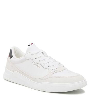 Tommy Hilfiger Sneakers Elevated Cupsole Leather Mix FM0FM04358 Alb