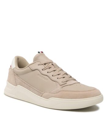 Tommy Hilfiger Sneakers Elevated Cupsole Leather Mix FM0FM04358 Bej