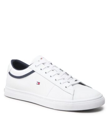 Tommy Hilfiger Sneakers Iconic Leather Vulc Punched FM0FM04166 Alb