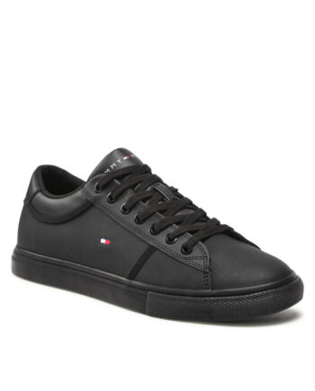 Tommy Hilfiger Sneakers Iconic Leather Vulc Punched FM0FM04166 Negru