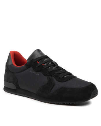 Tommy Hilfiger Sneakers Iconic Material Mix Runner FM0FM04022 Negru