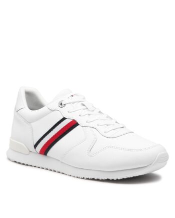 Tommy Hilfiger Sneakers Iconic Runner Leather FM0FM04281 Alb