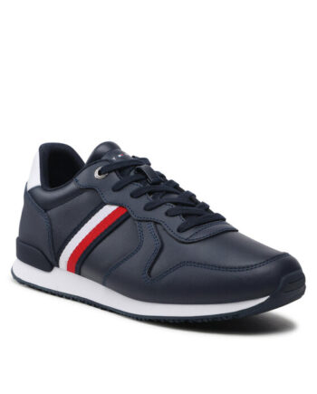 Tommy Hilfiger Sneakers Iconic Runner Leather FM0FM04281 Bleumarin