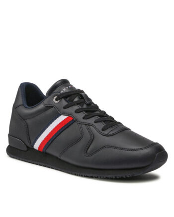 Tommy Hilfiger Sneakers Iconic Runner Leather FM0FM04281 Negru