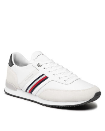 Tommy Hilfiger Sneakers Iconic Sock Runner Mix FM0FM04137 Alb