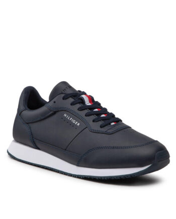 Tommy Hilfiger Sneakers Runner Lo Leather FM0FM04136 Bleumarin