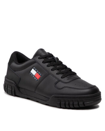 Tommy Jeans Sneakers Retro Leather Cupsole EM0EM01068 Negru