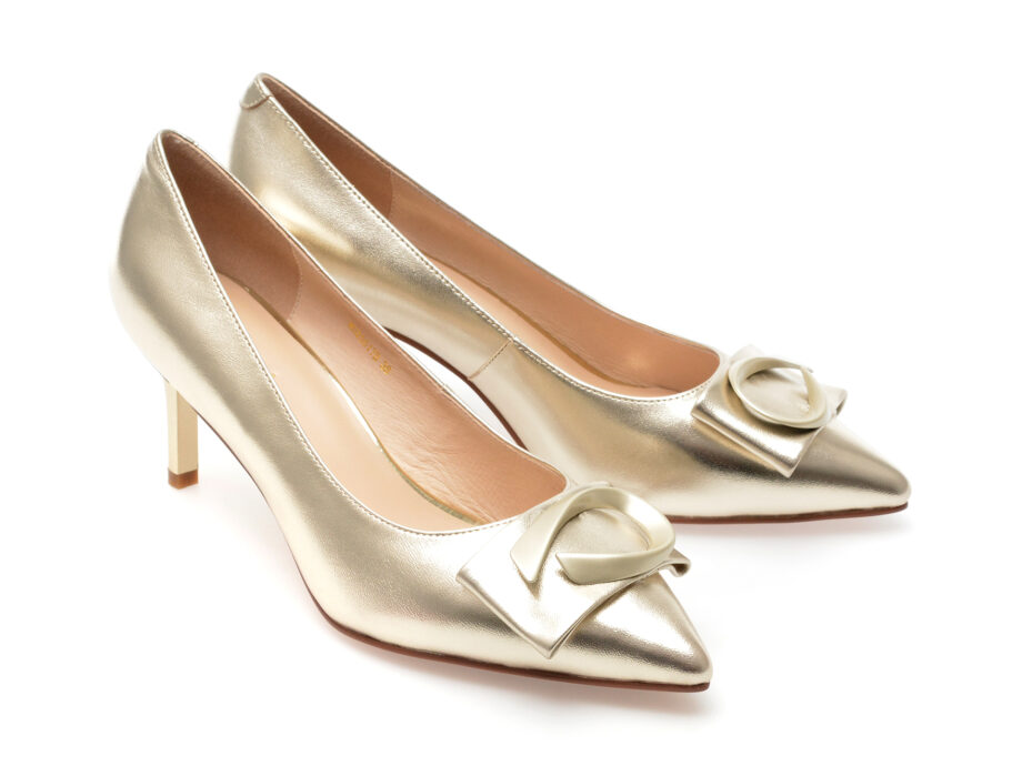 Comandă Încălțăminte Damă, la Reducere  Pantofi EPICA aurii, WU20017, din piele naturala Branduri de top ✓