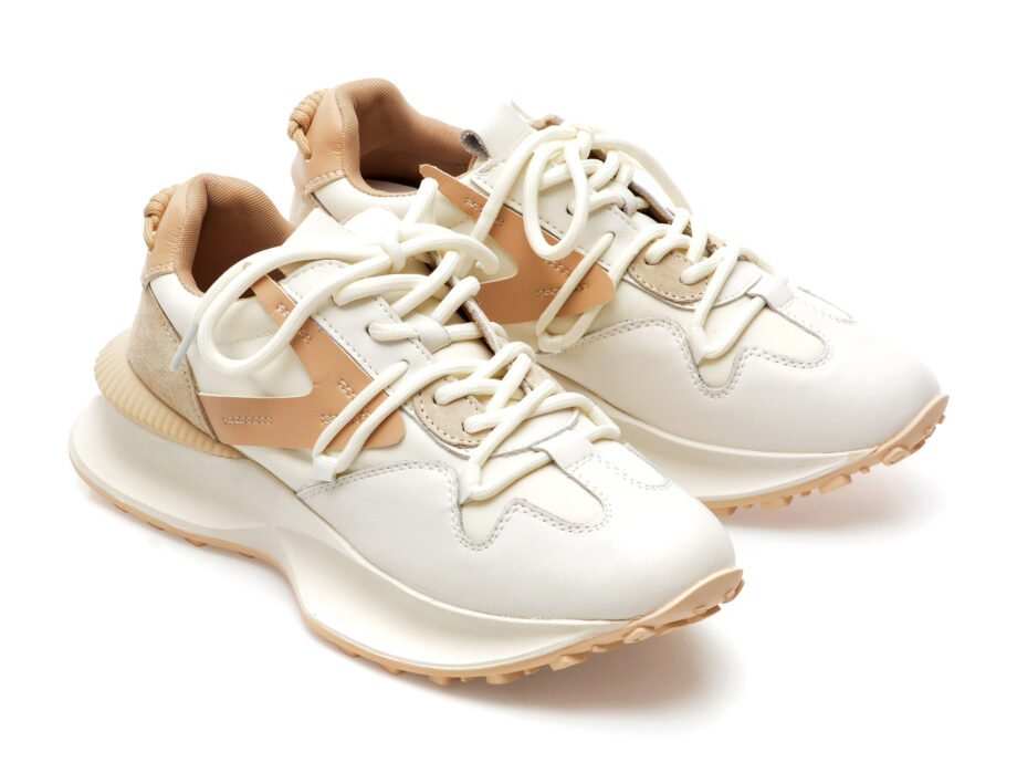 Comandă Încălțăminte Damă, la Reducere  Pantofi sport EPICA albi, 22892, din piele naturala si material textil Branduri de top ✓
