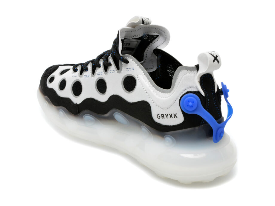 Comandă Încălțăminte Damă, la Reducere  Pantofi sport GRYXX alb-negru, 7209, din material textil Branduri de top ✓