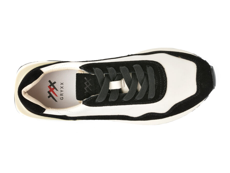 Comandă Încălțăminte Damă, la Reducere  Pantofi sport GRYXX alb-negru, 80396, din piele naturala Branduri de top ✓