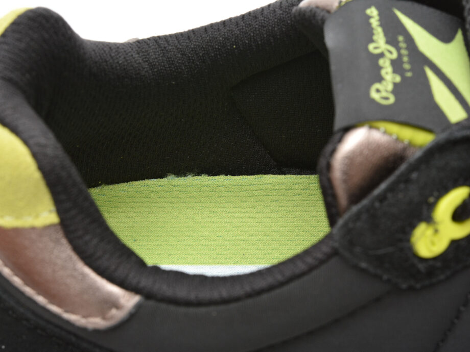 Comandă Încălțăminte Damă, la Reducere  Pantofi sport PEPE JEANS negri, LS31385, din material textil si piele naturala Branduri de top ✓