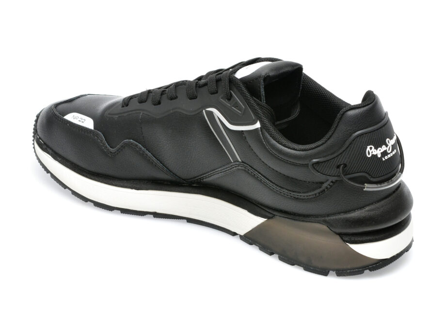 Comandă Încălțăminte Damă, la Reducere  Pantofi sport PEPE JEANS negri, MS30876, din piele naturala Branduri de top ✓