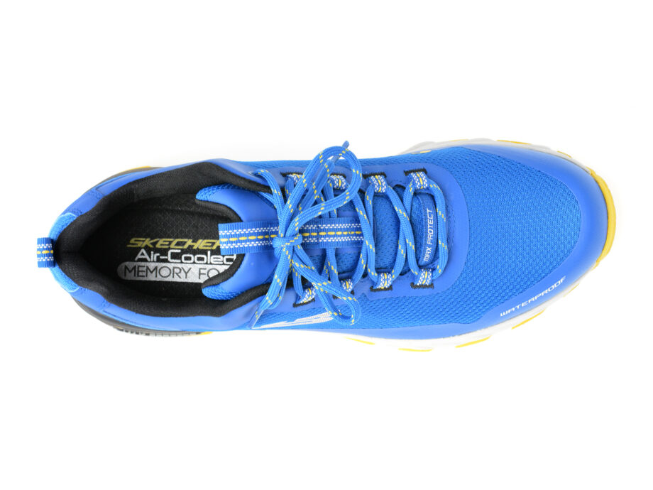 Comandă Încălțăminte Damă, la Reducere  Pantofi sport SKECHERS albastri, MAX PROTECT, din material textil Branduri de top ✓