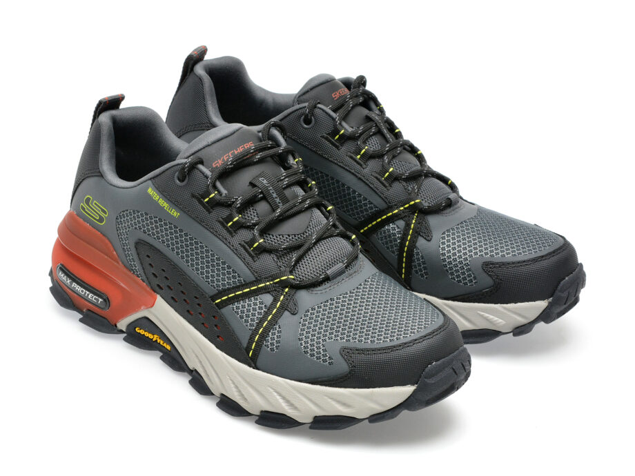 Comandă Încălțăminte Damă, la Reducere  Pantofi sport SKECHERS gri, MAX PROTECT, din material textil Branduri de top ✓