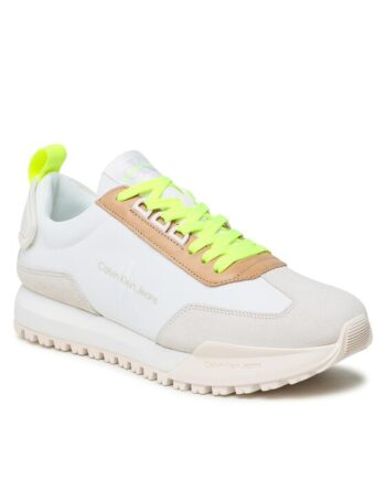 Calvin Klein Jeans Sneakers Toothy Runner Laceup Fluo Contr YM0YM00672 Alb