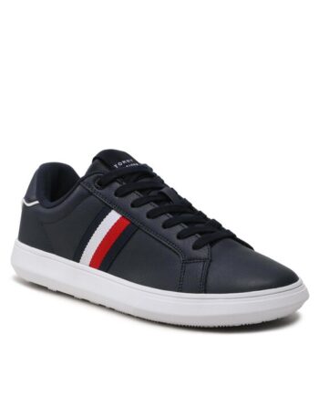 Tommy Hilfiger Sneakers Corporate Leather Cup Stripes FM0FM04732 Bleumarin