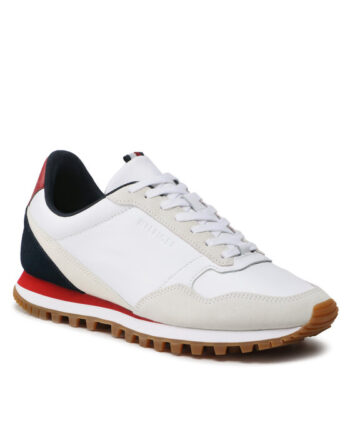 Tommy Hilfiger Sneakers Elevated Runner Leather Mix FM0FM04357 Alb