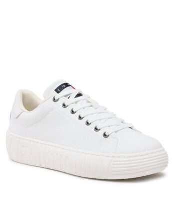 Tommy Jeans Sneakers Canvas Outsole EM0EM01160 Alb
