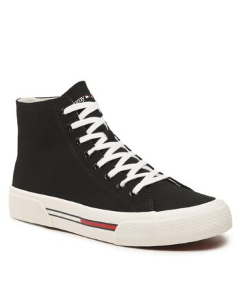 Tommy Jeans Sneakers Mid Canvas Color EM0EM01157 Negru