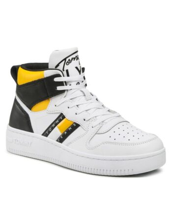 Tommy Jeans Sneakers Retro Basket Mid Cut EM0EM01142 Alb
