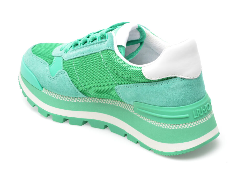 Comandă Încălțăminte Damă, la Reducere  Pantofi sport LIU JO verzi, AMAZI16, din material textil si piele intoarsa Branduri de top ✓