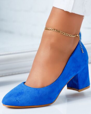 Comandă Încălțăminte Damă, la Reducere  Pantofi Dama cu Toc Ink Albastri #6639M Branduri de top ✓
