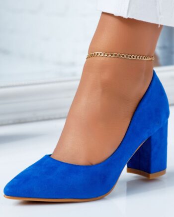 Comandă Încălțăminte Damă, la Reducere  Pantofi Dama cu Toc Bia Albastri #6634M Branduri de top ✓