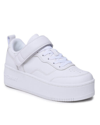 Tommy Jeans Sneakers Velcro Flatform EN0EN02101 Alb